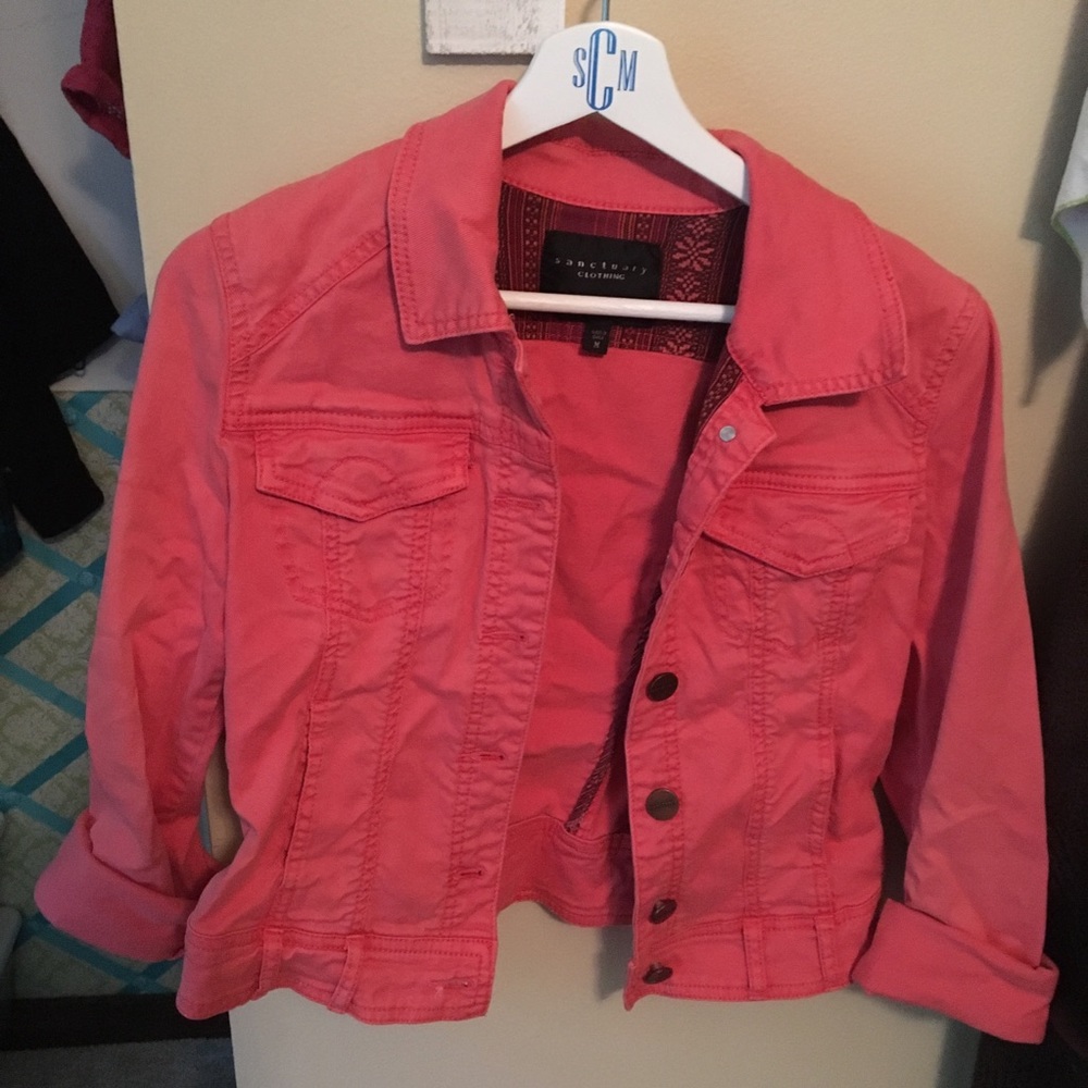 Pink/Coral denim jacket